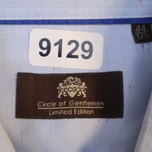Circle Of Gentlemen Shirt Mens 17.5/44 Blue Long Sleeve Button Up Casual - $22.75