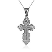 Sterling Silver Eastern Orthodox Olga Cross Charm Necklace - $18.99+