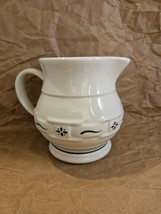 Longaberger Pottery Pitcher Woven Traditions Heritage Green Small Pitcher 6&quot; - £13.40 GBP