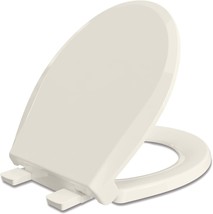 Round Toilet Seat, Slow Close Quick-Release Hinges Biscuit/Linen(16.5”) - £22.02 GBP