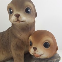 Masterpiece by Homco Baby Seals Figurine 7in 1981 Brown Seal Pups - $24.50