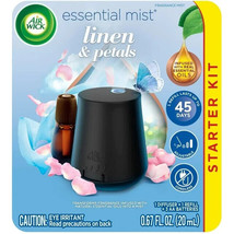 Air Wick Essential Mist Starter Kit(Gadget+1 Refill)Linen &amp; Petals NO SHIP TO CA - £16.52 GBP