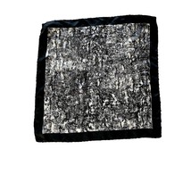 1960&#39;s 100% Silk Hand Rolled Black And Taupe Colored Scarf - $14.84
