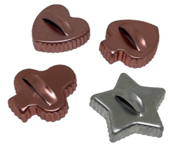 Metal Copper Cookie Cutters Heart Spade Star Club Poker Card Suit Scallo... - £8.61 GBP