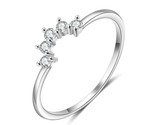 Le 925 sterling silver round white opal rings for women cute crown ring with cubic thumb155 crop