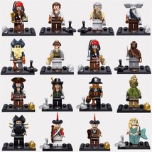 16pcs Pirates Of Caribbean Minifigures Jack Mermaid Cutler Beckett Blackbeard - £22.81 GBP