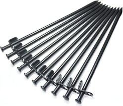 Iumé Tent Stakes, 10-Pack, Black, 11-Point 8-Inch Heavy Duty Camping Stakes With - $37.95