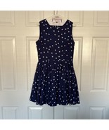 Ladies Dress Navy With White Polka Dots Size M - $19.18 CAD