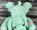 Vintage 2001 Ty Baby Cuddlepup w/ Rattle - 12&quot; Plush Mint Green Puppy w/... - $29.02