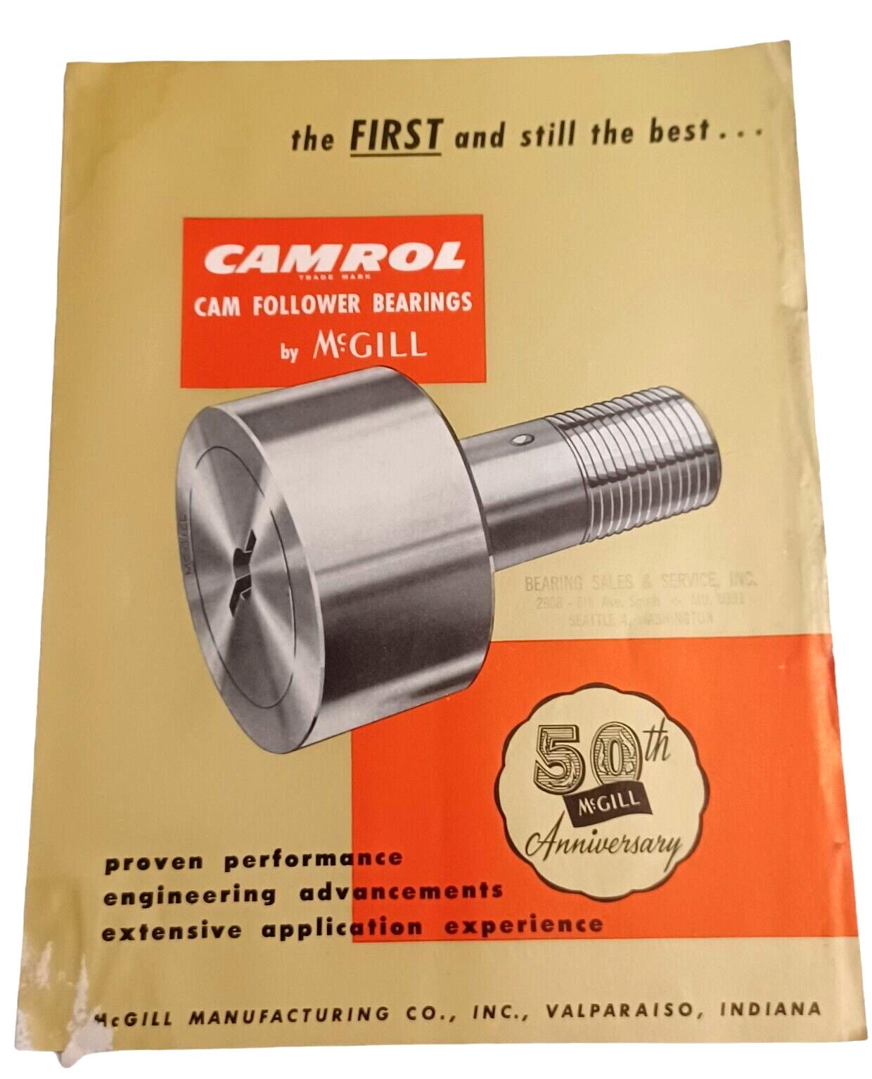 1955 McGill Precision Bearings CAMROL Cam Follower Bearings Flyer