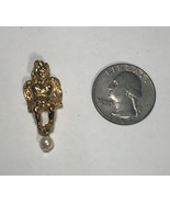 *RARE* Kirks Folly Angel Cherub Fairy Pearl Pendant Signed Gold Plated - $27.06 CAD
