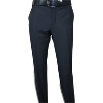 Men's MONO Turkey Slacks 100% Wool Plain Front Regular Fit 2501-02 Navy Blue image 7
