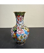 Vintage Chinese Cloisonné Floral Vase 6” Blue Enamel Brass – Made in China - $88.90 CAD