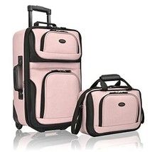 U.S. Traveler Rio Rugged Fabric Expandable Carry-On Luggage Set, Pink, One Size - £78.92 GBP