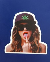 Haze Girl with Weed Leaf Hat Sticker - $4.00