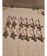 12 HOT &amp; COLD Faucet  Handle Silver Tone Shower Curtain Hooks - $22.76