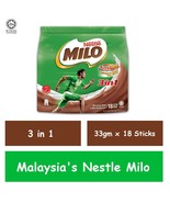 Malaysia&#39;s Nestle Milo 3 in 1 Instant Drinks (33gm x 18 Sticks) - £17.52 GBP