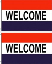 (2 pack lot) 3x5 Advertising Welcome Marketing Flag 3&#39;x5&#39; Banner Grommets - £7.87 GBP