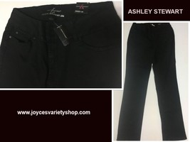 Ashley Stewart Jeans Black Straight Leg Sz 14 NWT - £15.00 GBP