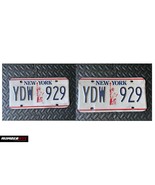 2x VINTAGE 1980s New York City State Statue Liberty US License Plates Wh... - £43.60 GBP