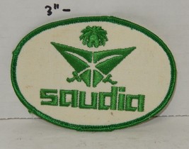 Vintage Saudia Airlines Embroidered patch 3&quot; x 3&quot; Green white Aviation - $26.19