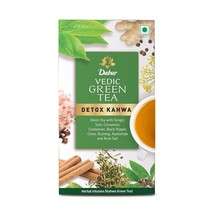 Dabur Vedic Green Tea, Detox Kahwa, 25 Teabags | 8 Real Ayurvedic Herbs and Rock - $20.49