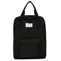 E women s backpack nylon solid color waterproof student school bag large capacity light thumb200