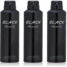 3 Pack of Black by Kenneth Cole for Men All Over Body Spray 6 oz 170 g - £35.96 GBP