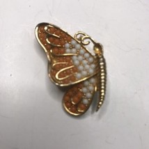 Vintage Marvella Beaded Butterfly Brooch - £14.18 GBP