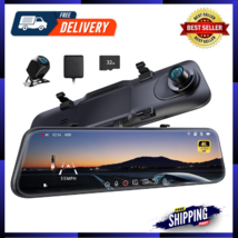 P12 Pro 4K Mirror Dash Cam, 12&#39;&#39; Rear View Mirror Camera Smart Driving Assistant - £121.84 GBP