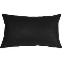 Tuscany Linen Black Throw Pillow 12x19, Complete with Pillow Insert - £25.13 GBP
