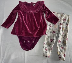 NWT-baby girl Carter’s floral and velvet 2 pc outfit-sz 18 months - £14.67 GBP