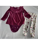 NWT-baby girl Carter’s floral and velvet 2 pc outfit-sz 18 months - £14.60 GBP