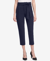 DKNY Womens Tie Waist Cropped Pants Size 8 Color Navy Blue - £55.86 GBP