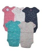 Carters 5 Pack Bodysuits for Girls Newborn 3 6 9 or 12 Months Dino Unicorn - £4.75 GBP