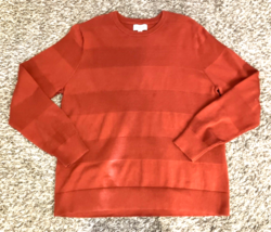 Goodfellow Pullover Sweater Mens XL Orange Rust Crewneck Textured Ribbed... - £17.89 GBP