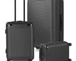 3-Piece Hardside Luggage Set With Spinner Wheels Lightweight 20&#39;&#39; 24&#39;&#39; 2... - $156.99