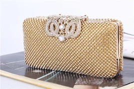 Clic Rhinestone bridal Clutch Evening Bag Female Fashion vintage Shining FOR lip - £133.31 GBP