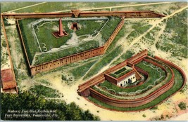 Aerial View Postcard Fort San Carlos and Fort Barrancas Pensacola Florida - £8.74 GBP