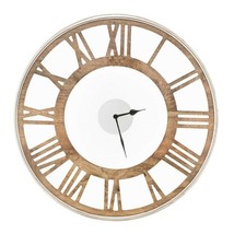 20-inch Classic Farmhouse Natural Wood Roman Numerals Wall Clock - $2,668.91 MXN