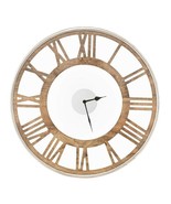 20-inch Classic Farmhouse Natural Wood Roman Numerals Wall Clock - $2,668.91 MXN