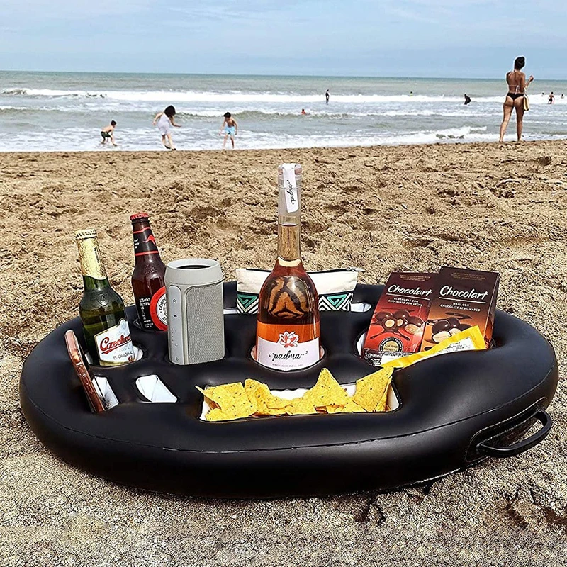 Drink Cooler Cup Holder Beer Table Bar Tray Bucket Inflatable Pool Float - £21.01 GBP+