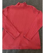 Eddie Bauer Ribbed Textured Knit Red/pink  Turtleneck Sweater Medium Tall - €15,04 EUR