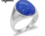 Ing for men 925 sterling silver with oval dark blue natural stone simple exquisite thumb155 crop