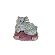 Vintage Avon Family Friends Kitty on Pink Pillow Ornament - £6.65 GBP