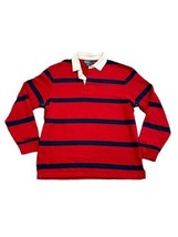 Polo By Ralph Lauren Heavy Rugby XL Shirt Long Sleeve Striped Preppy Shirt Red - £38.69 GBP