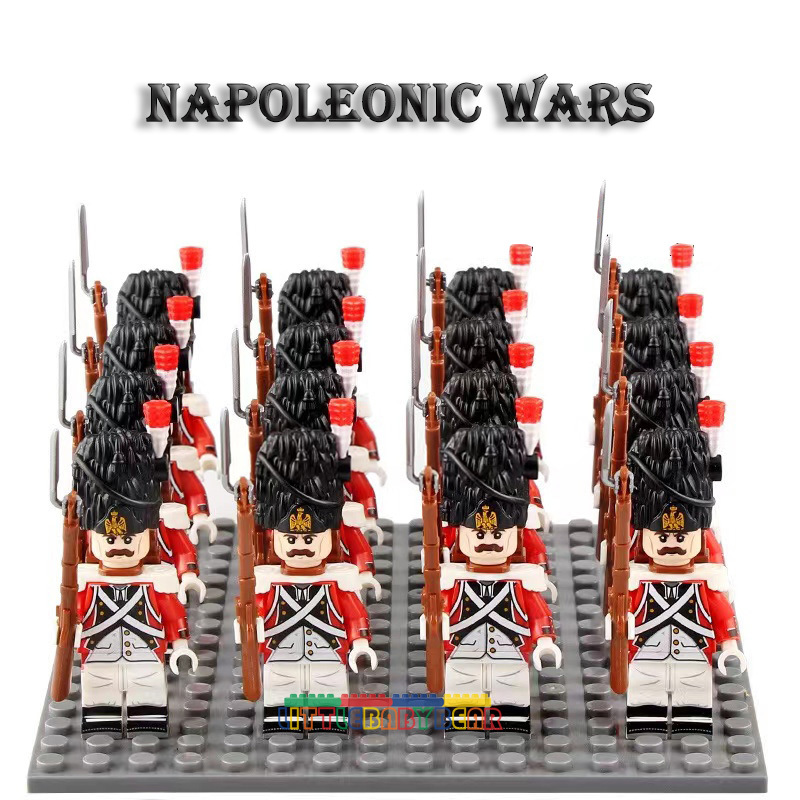 16PCS Napoleonic Wars Swiss Grenadier Soldiers Minifigure Building Block Toys