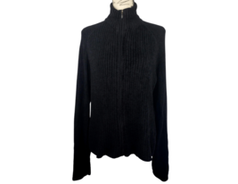  EXOFICIO Black 3/4 Zip Mock Neck Long Sleeve Chenille Knit Sweater Wome... - £35.21 GBP