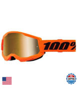 100% 100 Strata 2 Moto/Mtb Goggle - Neon Orange Mirror True Gold 50028-0... - $61.72
