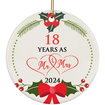 18th Anniversary Ornament 18 Years As Mr &amp; Mrs Christmas Ornament Keepsake Gift - $15.79